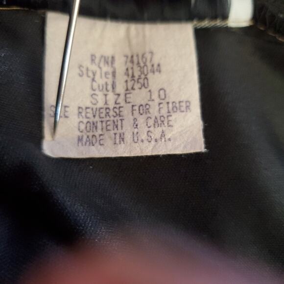 80's Vintage SHAIR AIDE Cocktail Dress CROCHET GOLD LACE Flapper Fringe SIZE 10 - Picture 10 of 10